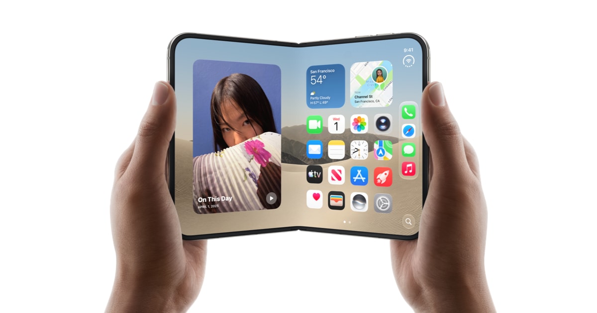 苹果首款折叠手机 iPhone Duo 官方产品图。